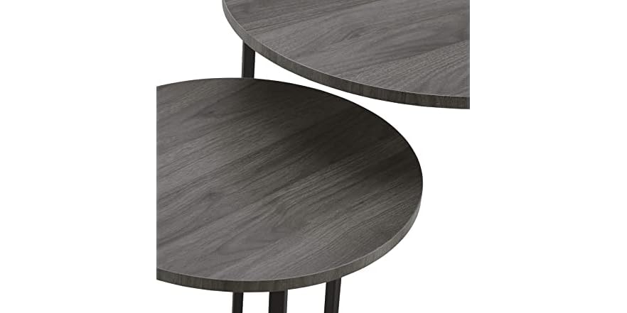 Walker Edison Modern Round Accent Table Set