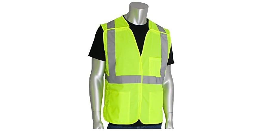 50PK Worktex Breakaway Safety Vest, 2 Pockets