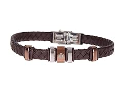 Blackjack Jewelry Genuine Leather & Stainless Steel Screw Bracelet