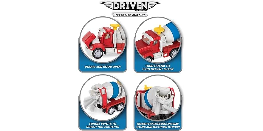 Driven by Battat – 4-Pack of 7 Toy Trucks
