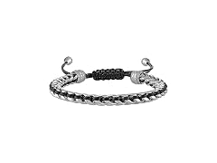 Bulova Men Classic Beaded Polished Steel Bracelet