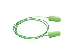 Tapered  Foam Polyurethane Corded Earplug, Green