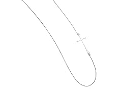 Sideways CroSterling Silver Necklace