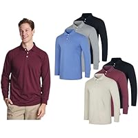 6-Pack Men's Cotton Long-Sleeve Polo Shirts only .99: eDeal Info