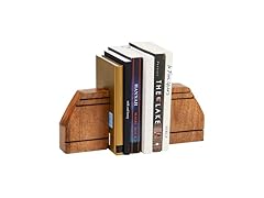 Mind Reader Rustic Wood Block Bookends