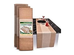 FIBEUSION Burlap Table Runners (Pack of 6)