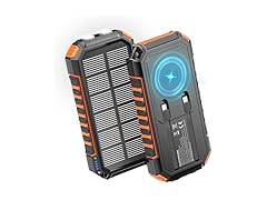 Riapow 27,000mAh Solar Charging Wireless Powerbank
