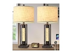 TOBUSA Vintage Crystal Table Lamps