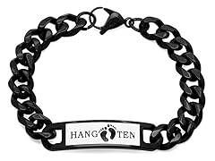 Hang Ten Black Chain Link ID Bracelet