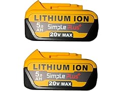 Simple Plus+ 2Pack 20V 5.0Ah Replacement Batteries