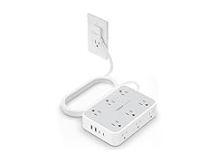 TESSAN 15ft Power Strip (12 Outlets, 4 USB)