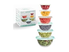 12-Piece Glass Mixing Bowl Set