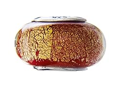 Yellow & Red Marble Glass Bead