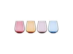 Oneida True Colors Stemless Wine Glasses, Set Of 4