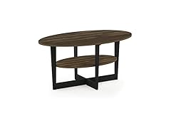 Furinno Coffee Table, 1-Pack, Columbia Walnut/Black