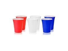 True Shatterproof Pool Cups, Red White & Blue, Set of 6