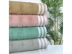 12-Piece Jacquard Stripe Kyoto Towel Set