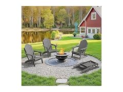LUE BONA Set of 2 Dark Grey Adirondack Chairs