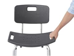 Knockdown Shower Chair with Back, Microban Treated