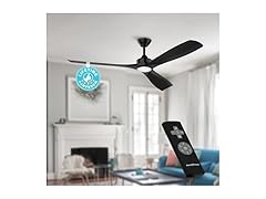 Parrot Uncle F6004BK 60" Ceiling Fan w/Light and Remote