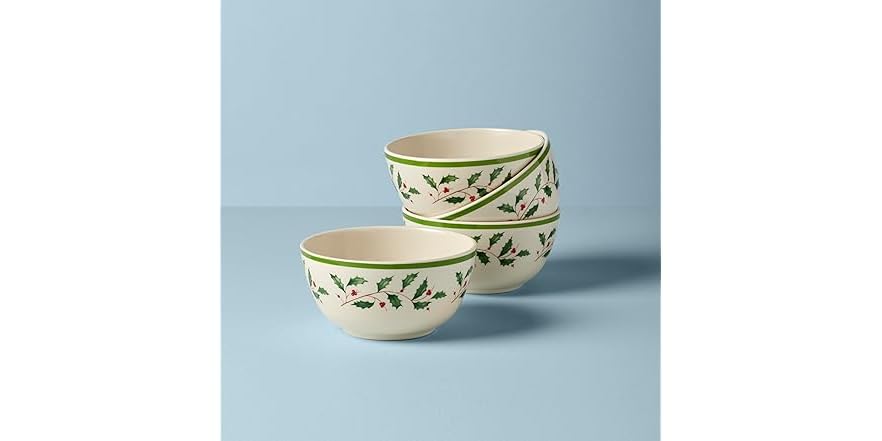 Ciotole Decorative Chirp Set 4 Ciotole Zuppa Lenox Chirp - Porcellana Decorata Con Uccelli E