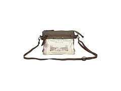 Myra Bag Pomerol Upcycled Canvas & Leather Small Crossbody Bag S