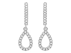 Sterling Silver CZ Pear Shape Earrings