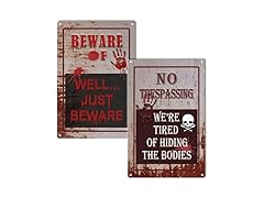  Halloween Metal Signs 12x8 2Pcs