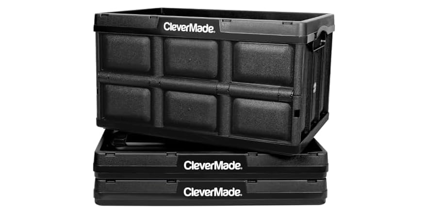 CleverMade Collapsible Storage Bins- Obsidian 3 PK 46L