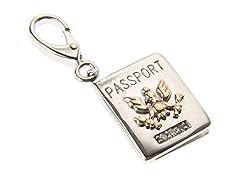 14Kt Gold, SS, Diamond Passport Charm