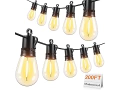 Brightever Outdoor String Lights 200FT Dimmable