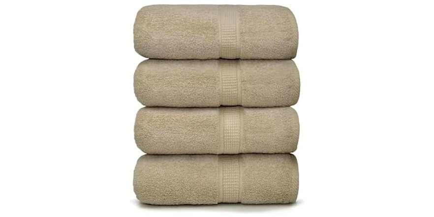 $28.99 | Ariv 4PK Oversized Bath Towels at Woot!