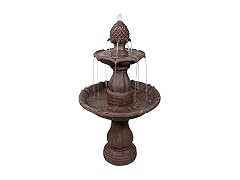 Sunnydaze 38-Inch Curved Plinth Outdoor Water Fountain