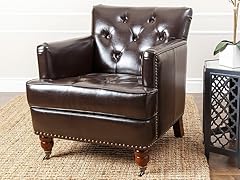 Tafton Dark Brown Leather Club Chair