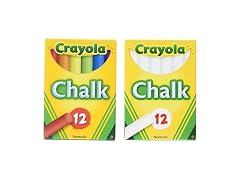 Crayola Non-Toxic White and Color Chalk Bundle