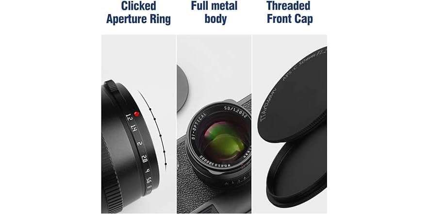 AstrHori 50mm F2 Obiettivo Manuale a Grande Apertura Full Frame per Sony E Panasonic L M43 Nikon Z Fuji X Canon R EOSR Canon EOS M  44