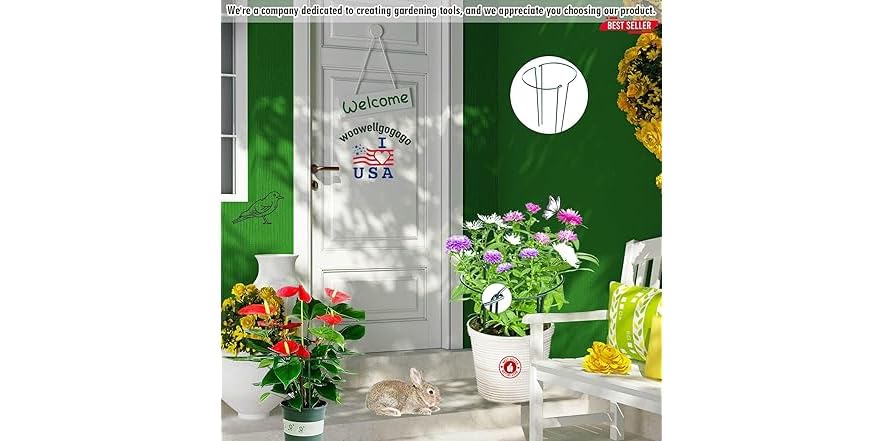8 Pack Half Circle Plant Support Stakes