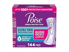 Poise Ultra Thin Incontinence Pads Moderate 144ct