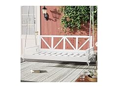 Merax Acacia Wood Twin Size Patio Swing Bed
