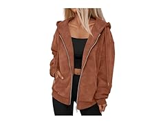 Trendy Zip Up Hoodies Women Acid Wash