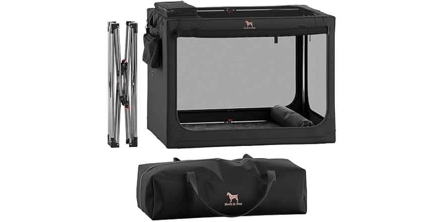 42" Noah & Paw XXL Collapsible Dog Crate w/ Pet Mat, 2 Storage Pockets & Travel Bag $88.70 + Free S/H w/ Prime