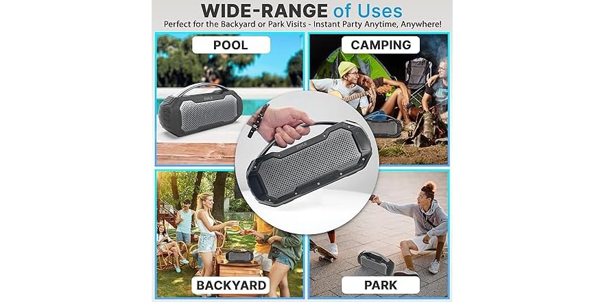 Pyle Portable Wireless Bluetooth Loud Streaming Speaker