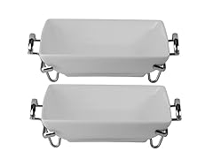 Square Bowl w Metal Caddy 10.85" Set/2