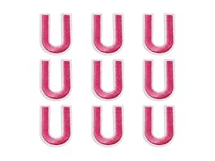 IANZE 9PCS Iron on Letter U Patches, Pink