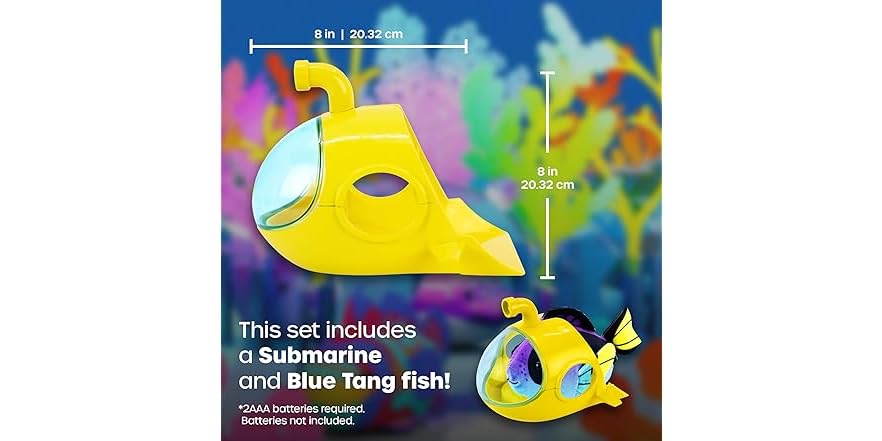 ZhuZhu Aquarium Submarine + Motorized Fish Toy (Blue Tang)