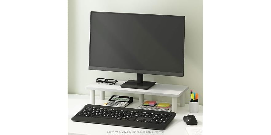 Furinno Monitor Stand Riser, White