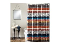 Lush Decor Boho Stripe Shower Curtain Fabric 