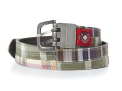 Reversible Brown Leather / Madras Belt