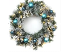 24" Snowy Tinkham Wreath 50 LED