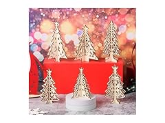  MoDooris 12Pcs Wooden Christmas Tree 
